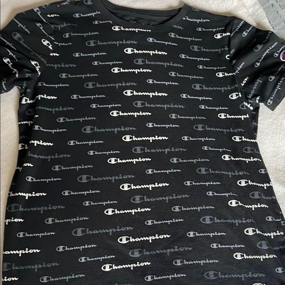 Champion Black and Blue Short Sleeve Tee
